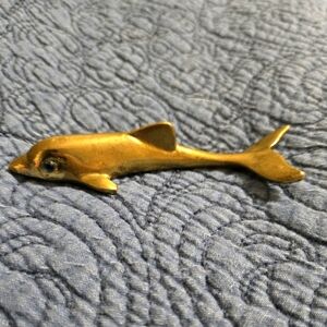 Vintage Miniature Brass Dolphin Figurine